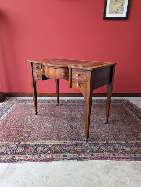 Antique Edwardian Mahogany Leather Topped Writing Table / Ladies Desk