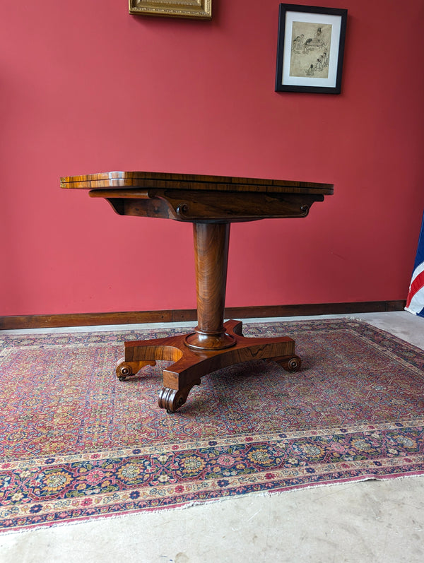 Antique Victorian Rosewood Fold Over Card Table / Games Table