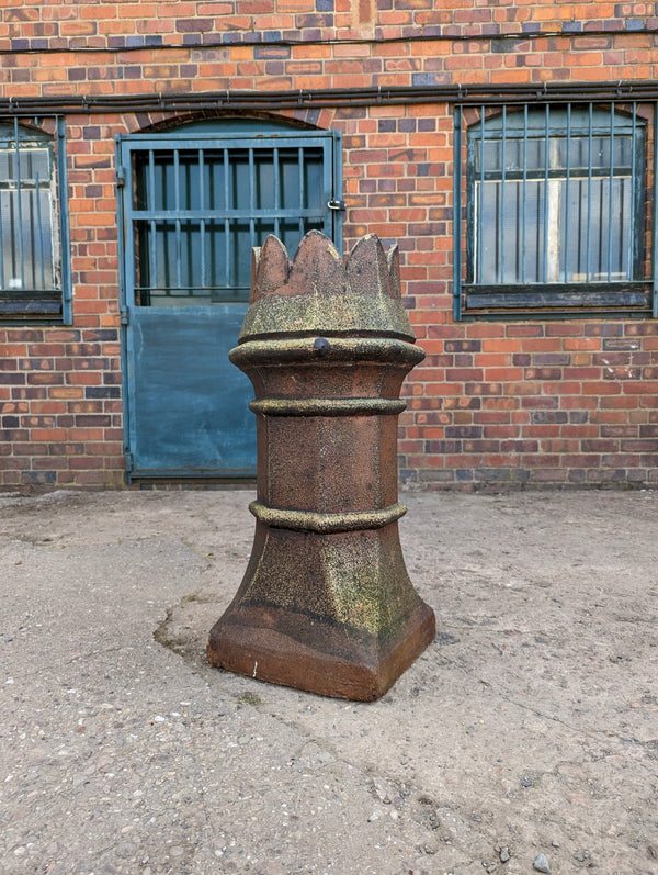 Antique 19th Century Crown Top Terracotta Chimney Pot / Planter