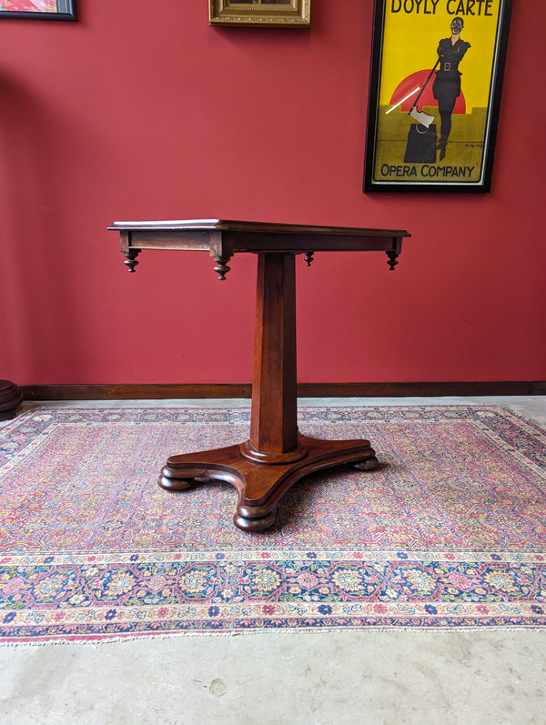 Antique Mid 19th Century Mahogany Pedestal Occasional Table