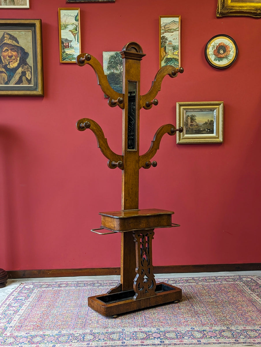 Antique Victorian Oak ‘Tree’ Hall Stand Founders Antiques