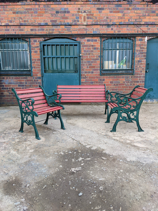 Set of Two Cast Iron Garden Chairs & Garden Bench