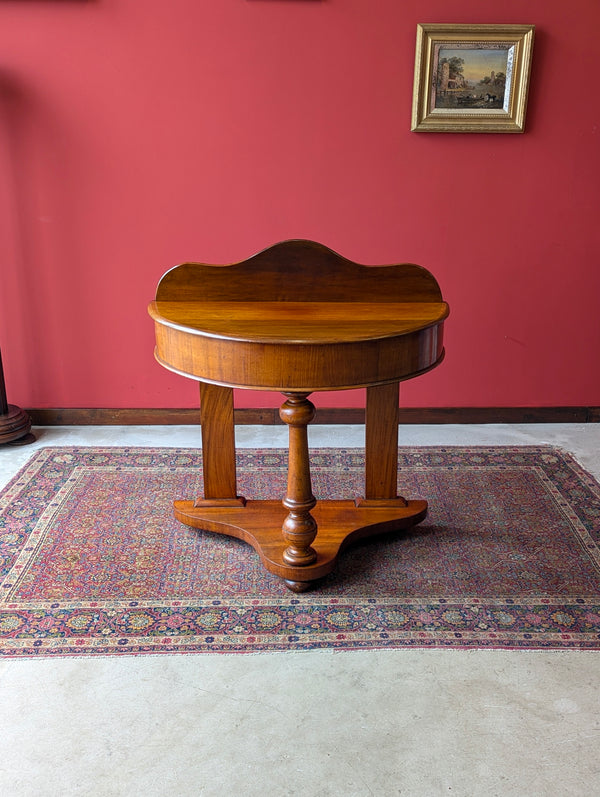 Antique Victorian Mahogany Demilune Console / Hall Table