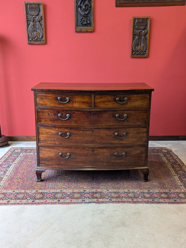 Antique Georgian Mahogany Bow Front Chest of Drawers