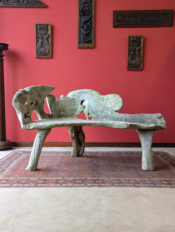 Vintage Ancient Teak Root Bench