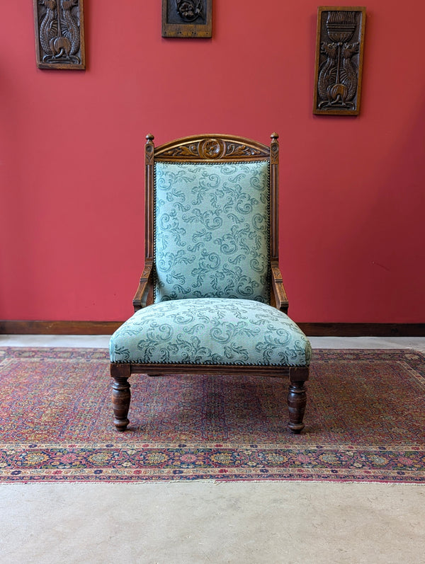 Antique Victorian Mahogany Easy Chair / Cocktail Chair