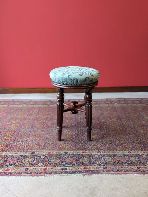 Antique Victorian Mahogany Circular Piano Stool