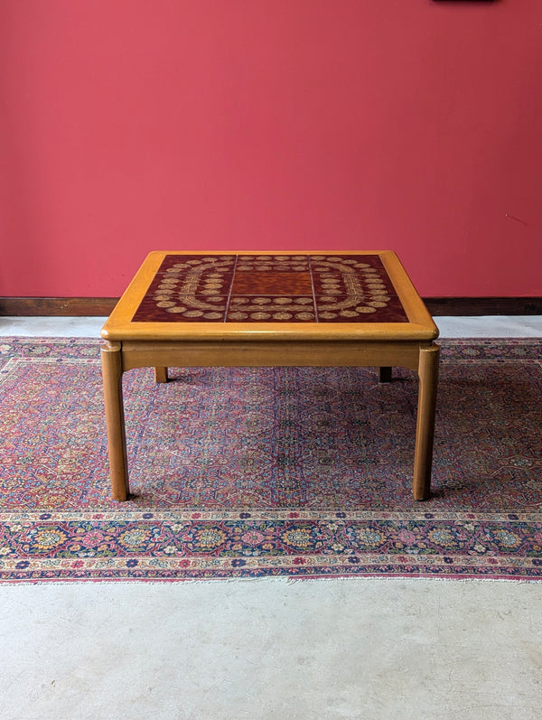 Mid Century Tile Top Square Teak Coffee Table