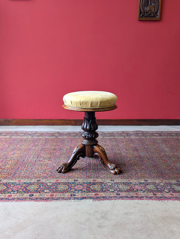 Antique 19th Century Mahogany Circular Piano Stool