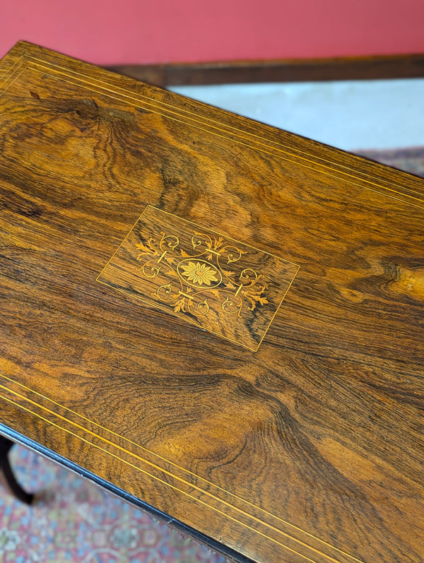 Antique Victorian Inlaid Rosewood Occasional Table