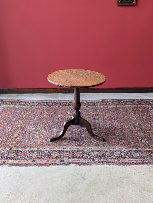 Antique 18th Century Georgian Oak Circular Pedestal Wine Table