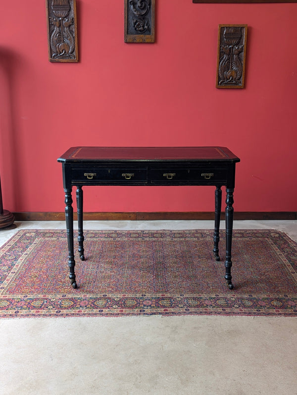 Antique Victorian Ebonised Aesthetic Movement Writing Table Desk