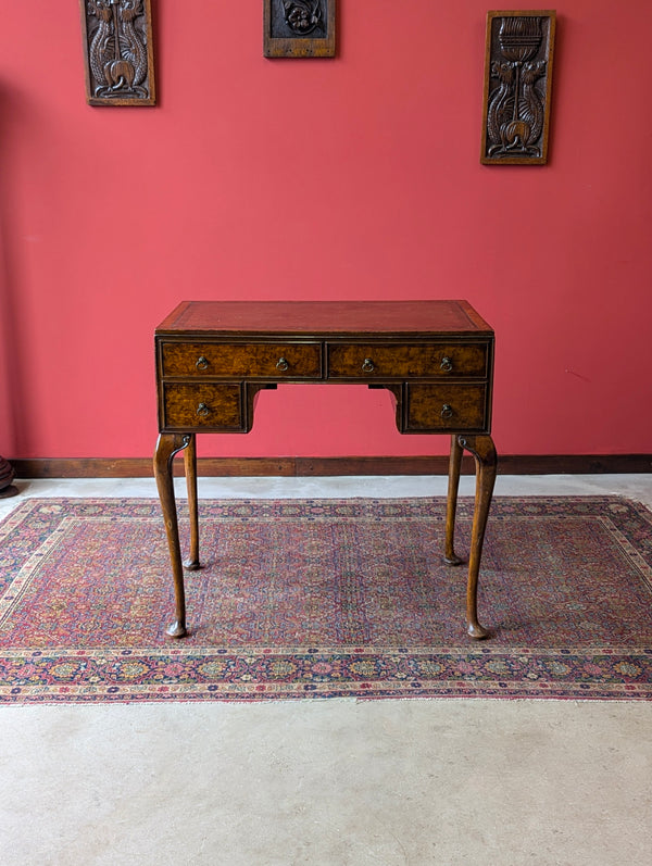 Antique Early 20th Century Burr Walnut Writing Table Desk