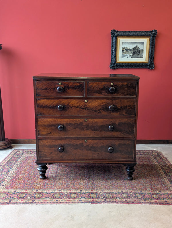 Antique Mid 19th Century Mahogany Chest of Drawers Circa 1850