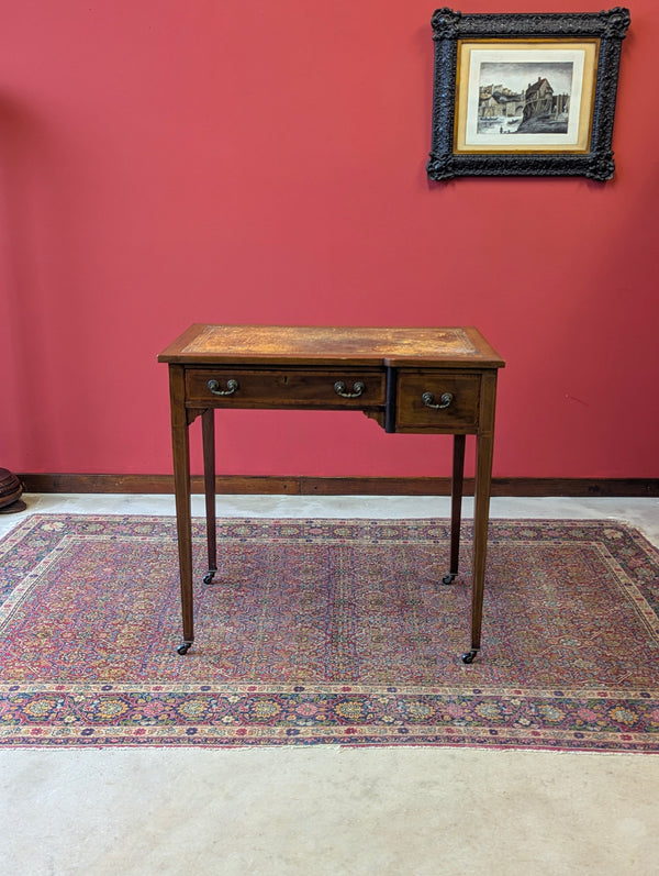 Antique Edwardian Mahogany Leather Topped Writing Desk