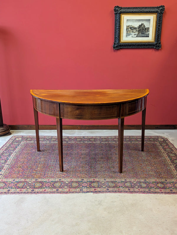 Antique Georgian Mahogany Demilune Console Table