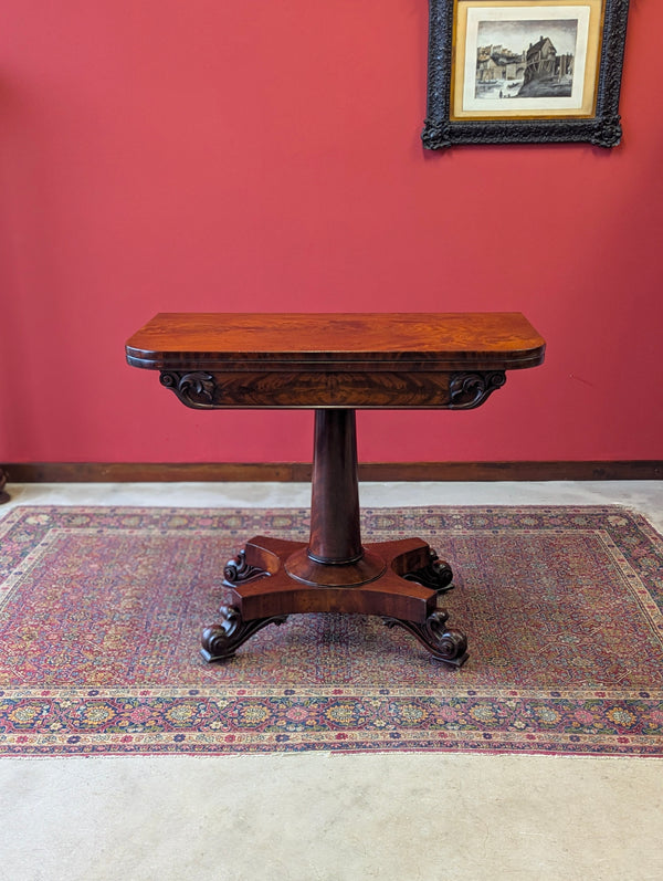 Antique Victorian Mahogany Fold Over Tea Table