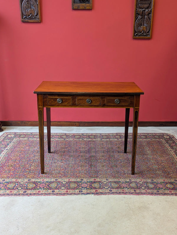 Antique Georgian Inlaid Mahogany Side Table / Writing Desk