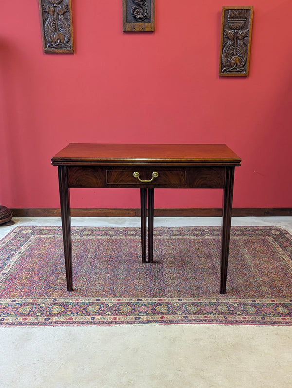 Antique Georgian Mahogany Fold Over Tea Table