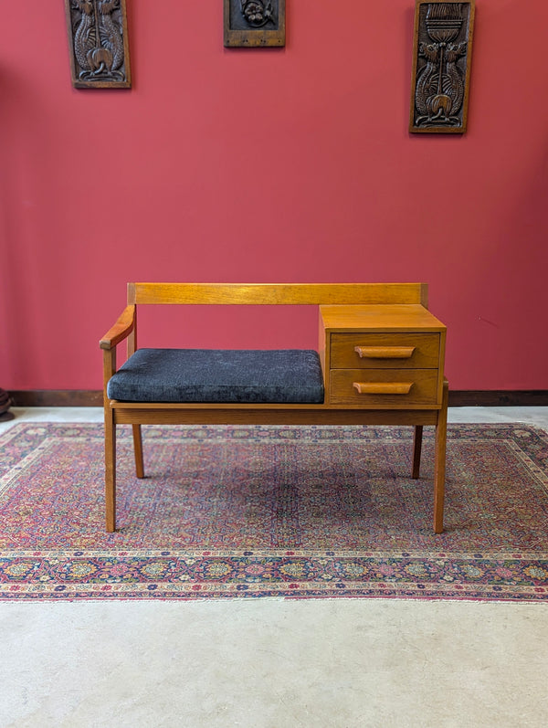 Mid Century Teak Hall / Telephone Seat by Chippy Heath