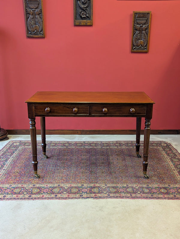 Antique Edwardian Inlaid Mahogany Writing Table Desk