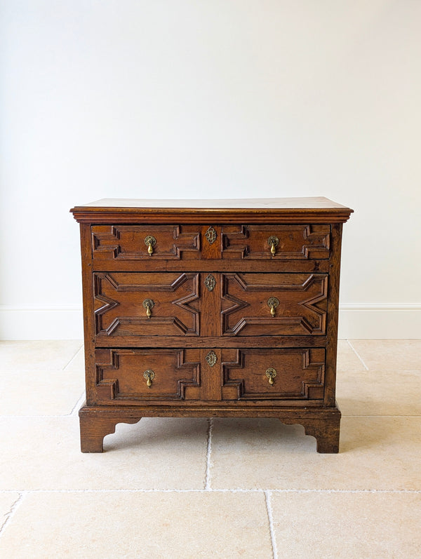 Antique Late 17th Century Oak Geometric Chest of Drawers c.1680