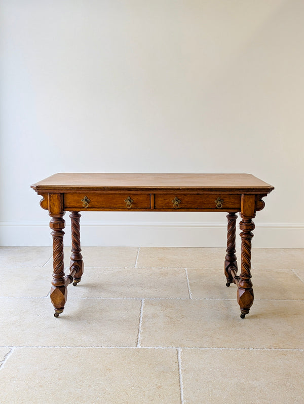 Antique Victorian Ash Writing Table by Hindley & Sons c.1880