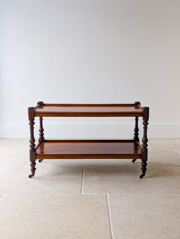 Antique Late Victorian Mahogany Two-Tier Serving Stand c.1880