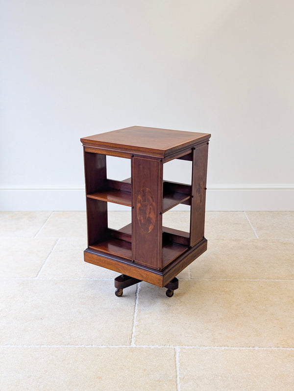 Antique Edwardian Inlaid Mahogany Revolving Bookcase c.1910