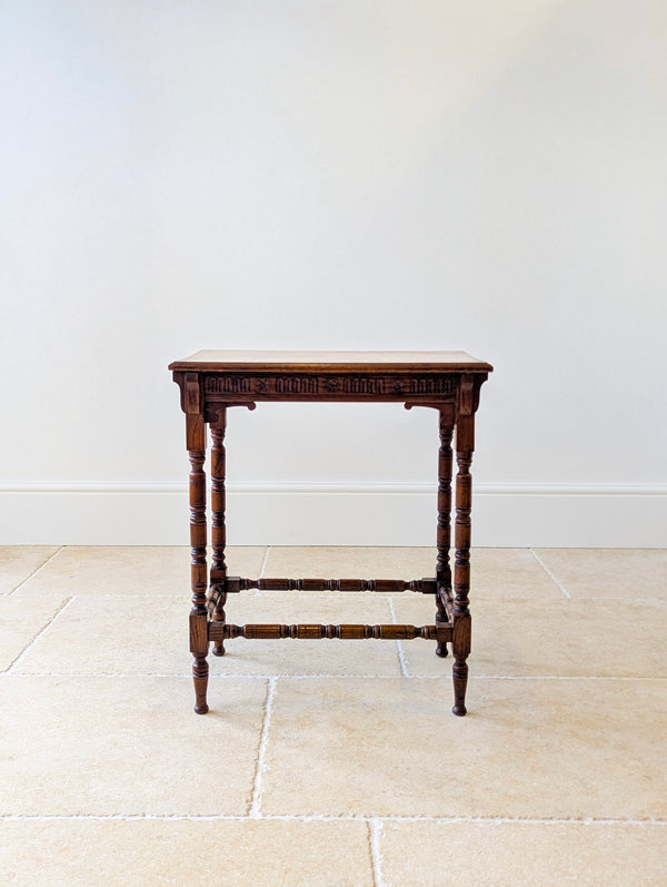Antique Victorian Oak Jacobean Revival Occasional Table c.1890