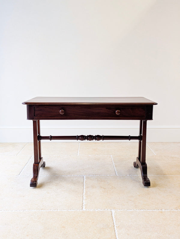 Antique Early Victorian Irish Mahogany Library Table by J. Kerr & Co c.1850