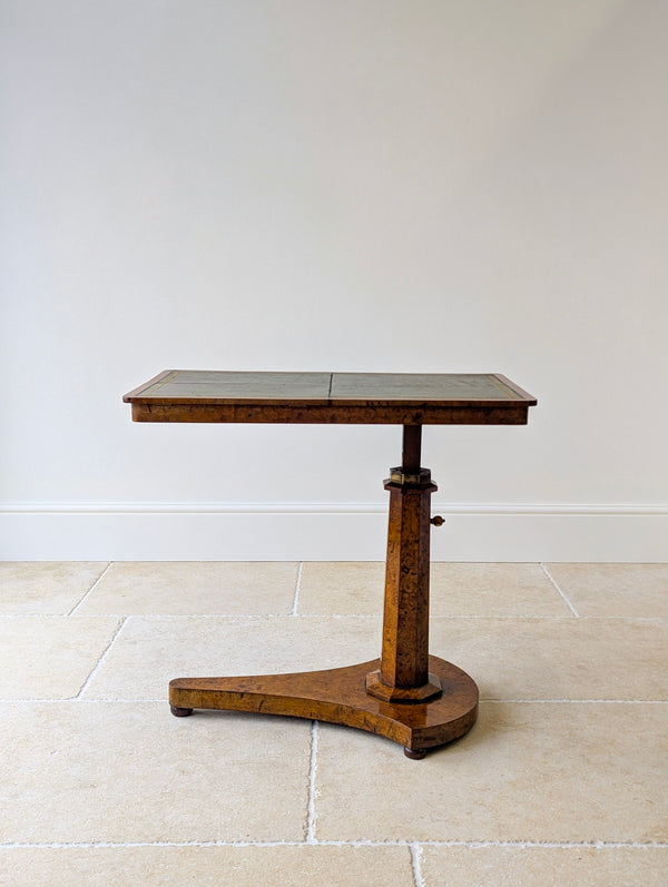 Antique George IV Burr Elm Adjustable Library Reading Table c.1830