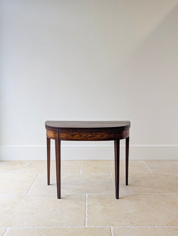 Antique Georgian Plum Pudding Mahogany Fold-Over Tea Table c.1790