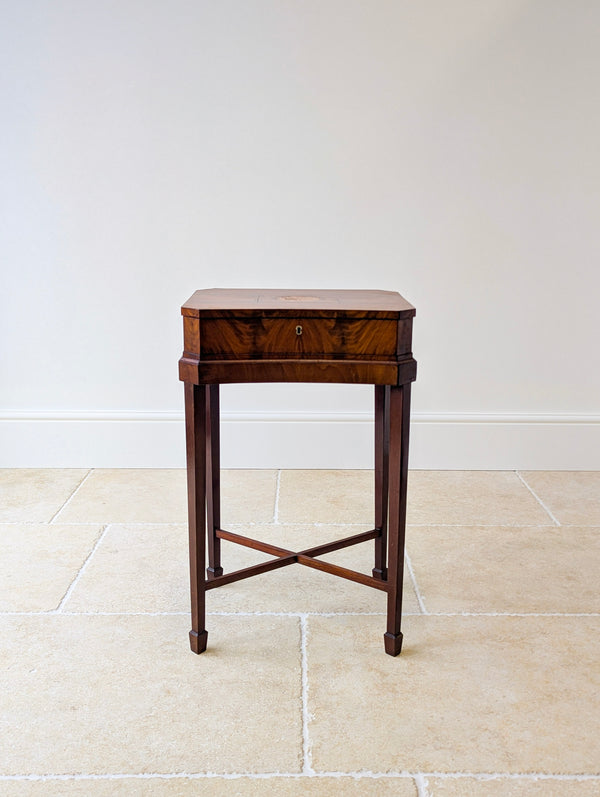 Antique Victorian Mahogany Work Box on Stand c.1880
