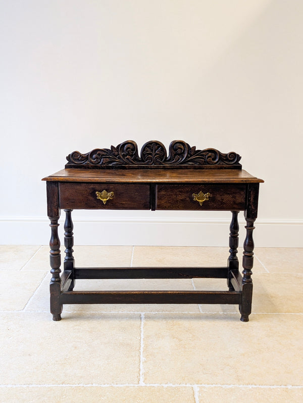 Antique Late Victorian Jacobean Revival Oak Side Table c.1890