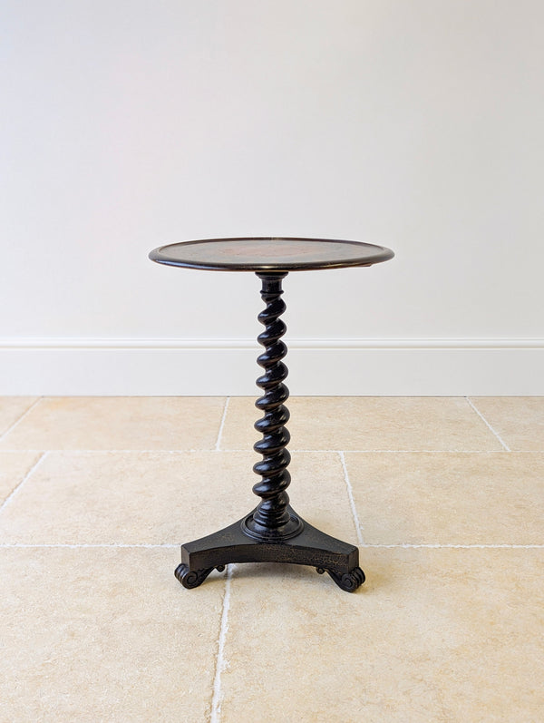 Antique Victorian Japanned Tripod Occasional Table c.1880
