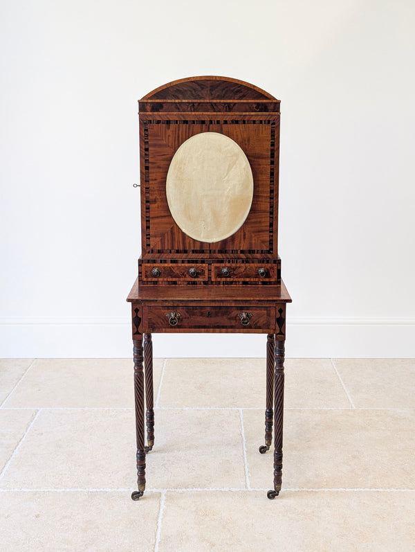 Antique Victorian Mahogany Dressing Table with Mirror Cabinet c.1880