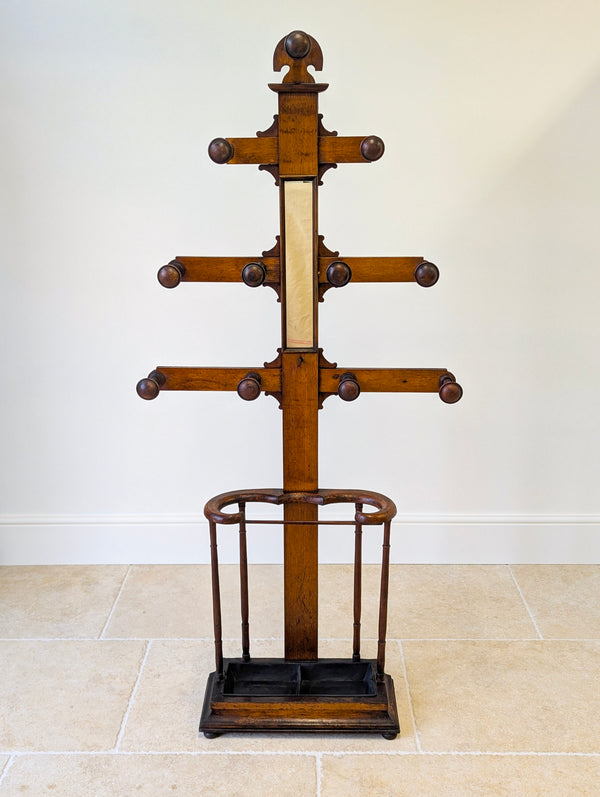 Antique Victorian Oak Hall Stand c.1890