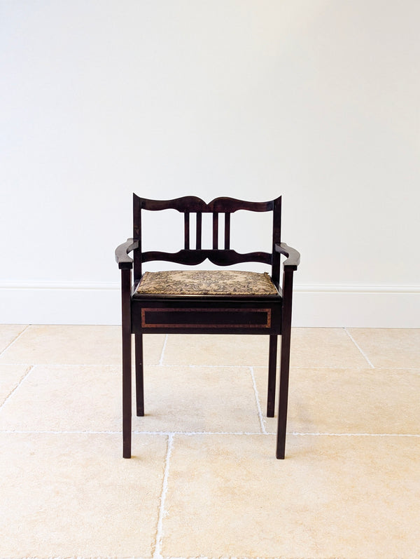 Antique Edwardian Mahogany Piano Stool with Storage c.1910