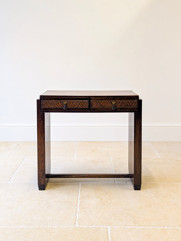 Antique Art Deco Oak Side Table c.1920