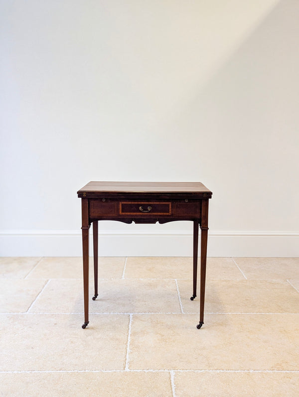 Antique Edwardian Mahogany Chess, Card & Games Table c.1910