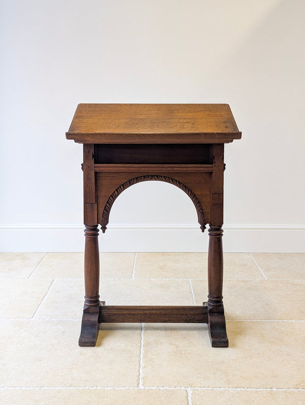 Antique Victorian Gothic Revival Oak Lectern c.1893