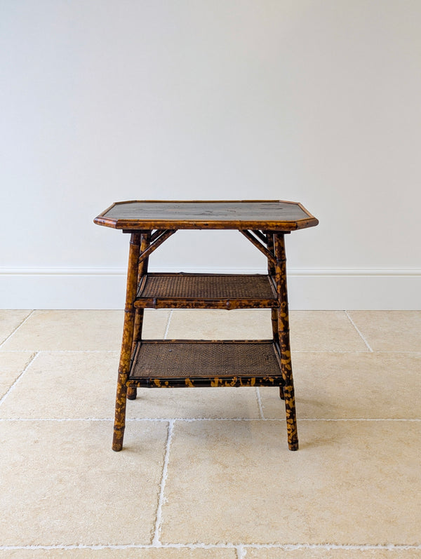 Antique Victorian Bamboo Three-Tier Occasional Table c.1890