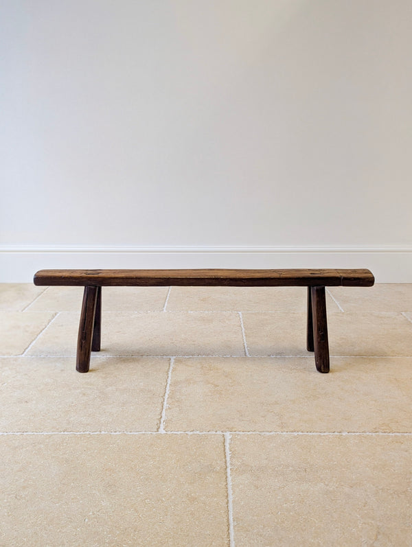 Antique Mid 19th Century Elm Vernacular Bench