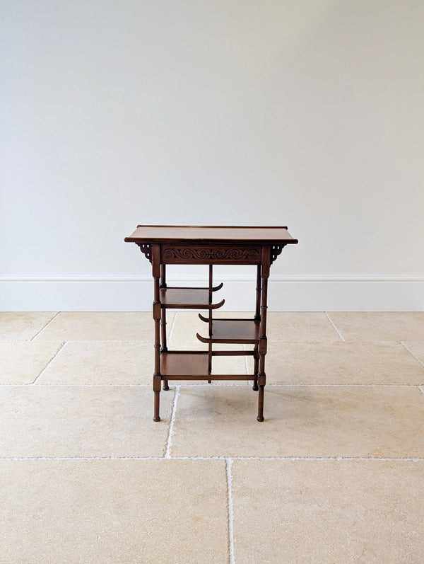 Antique Edwardian Mahogany Anglo-Japanese Pagoda Occasional Table c.1910