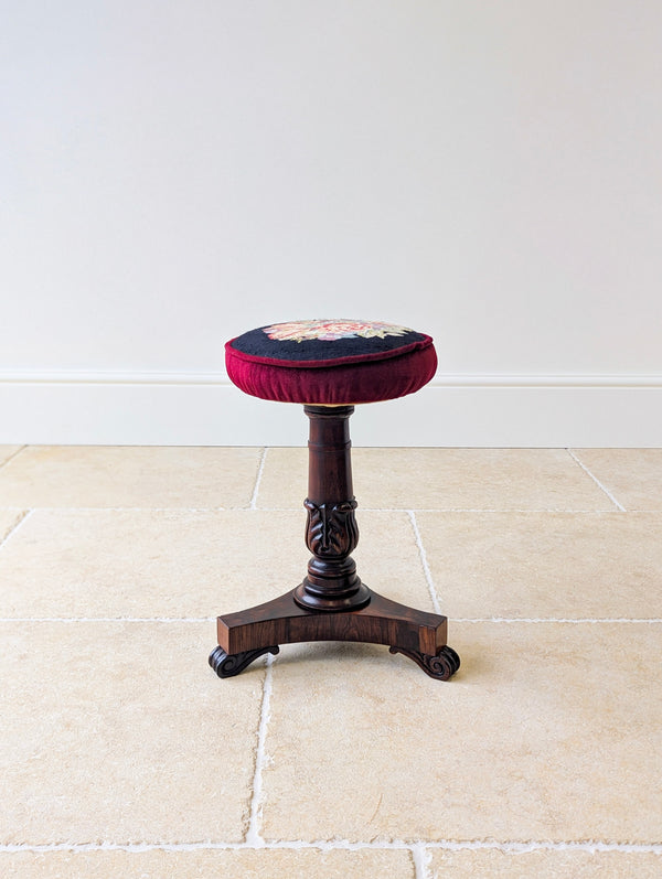 Antique William IV Rosewood Adjustable Piano Stool c.1830