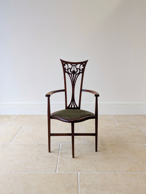 Antique Edwardian Mahogany Elbow Chair c.1910