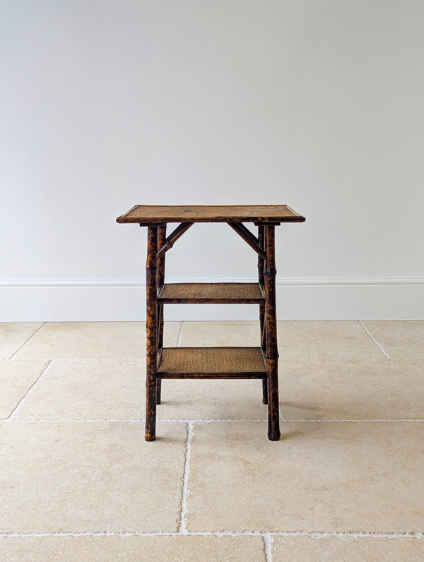 Antique Victorian Bamboo Three-Tier Occasional Table c.1890