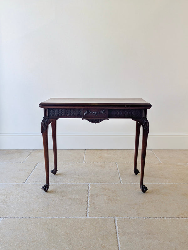 Antique Edwardian Mahogany Fold-Over Card Table c.1900