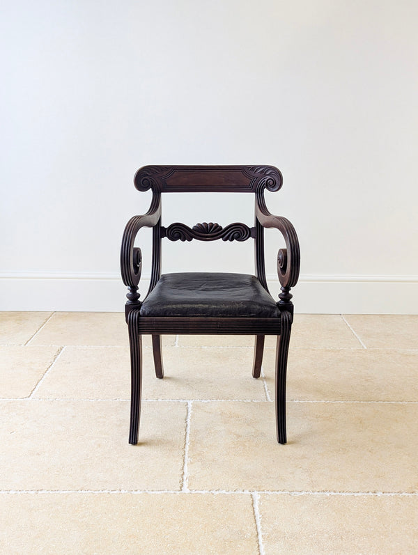 Antique Regency Mahogany Country House Library Armchair c.1820